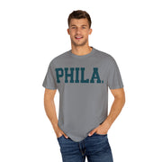 Phila. Philadelphia Unisex Garment-Dyed T-shirt, Philly Green Tee with Eagle Detail, Football Fan Shirt, Sports Apparel, Game Day Top