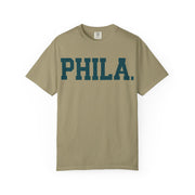 Phila. Philadelphia Unisex Garment-Dyed T-shirt, Philly Green Tee with Eagle Detail, Football Fan Shirt, Sports Apparel, Game Day Top