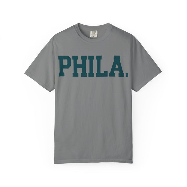 Phila. Philadelphia Unisex Garment-Dyed T-shirt, Philly Green Tee with Eagle Detail, Football Fan Shirt, Sports Apparel, Game Day Top