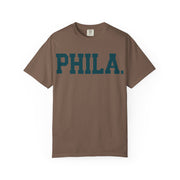 Phila. Philadelphia Unisex Garment-Dyed T-shirt, Philly Green Tee with Eagle Detail, Football Fan Shirt, Sports Apparel, Game Day Top