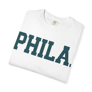 Phila. Philadelphia Unisex Garment-Dyed T-shirt, Philly Green Tee with Eagle Detail, Football Fan Shirt, Sports Apparel, Game Day Top