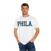 Phila. Philadelphia Unisex Garment-Dyed T-shirt, Philly Green Tee with Eagle Detail, Football Fan Shirt, Sports Apparel, Game Day Top