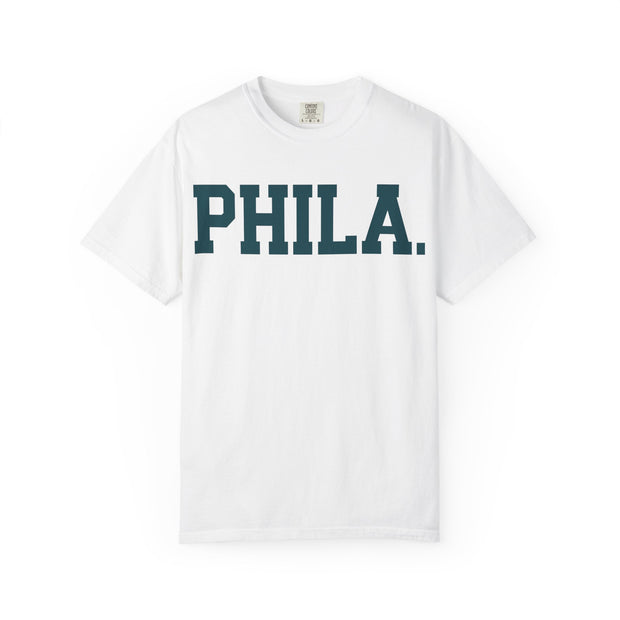 Phila. Philadelphia Unisex Garment-Dyed T-shirt, Philly Green Tee with Eagle Detail, Football Fan Shirt, Sports Apparel, Game Day Top