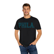 Phila. Philadelphia Unisex Garment-Dyed T-shirt, Philly Green Tee with Eagle Detail, Football Fan Shirt, Sports Apparel, Game Day Top
