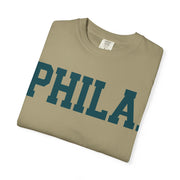 Phila. Philadelphia Unisex Garment-Dyed T-shirt, Philly Green Tee with Eagle Detail, Football Fan Shirt, Sports Apparel, Game Day Top