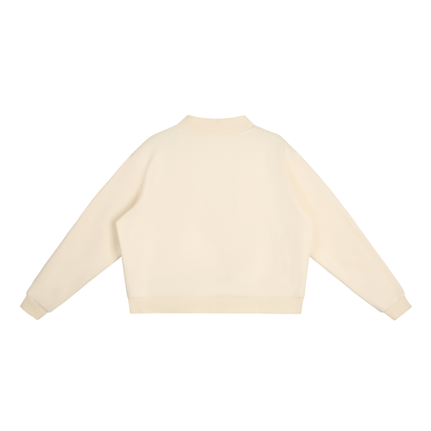 Essential Fleece Mock-Neck Crew Sweatshirt