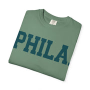 Phila. Philadelphia Unisex Garment-Dyed T-shirt, Philly Green Tee with Eagle Detail, Football Fan Shirt, Sports Apparel, Game Day Top