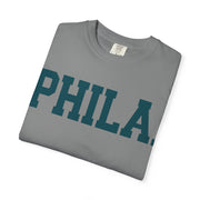 Phila. Philadelphia Unisex Garment-Dyed T-shirt, Philly Green Tee with Eagle Detail, Football Fan Shirt, Sports Apparel, Game Day Top