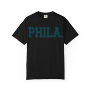 Phila. Philadelphia Unisex Garment-Dyed T-shirt, Philly Green Tee with Eagle Detail, Football Fan Shirt, Sports Apparel, Game Day Top