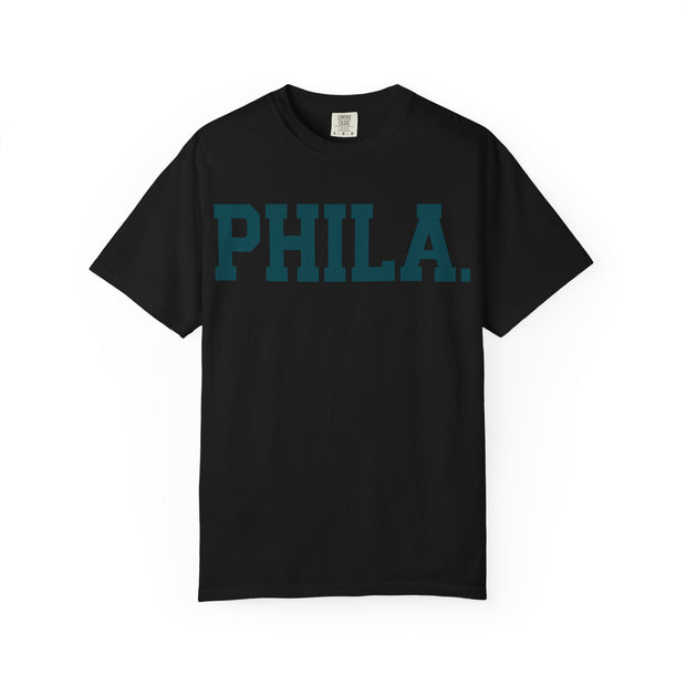 Phila. Philadelphia Unisex Garment-Dyed T-shirt, Philly Green Tee with Eagle Detail, Football Fan Shirt, Sports Apparel, Game Day Top